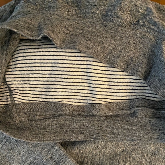 J. Crew Grey Hoodie with Striped Lining - Picture 4 of 7